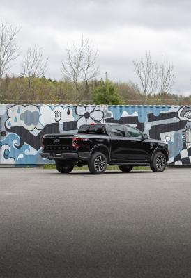 2024-Up Ford Ranger 2.3L Ecoboost Armor BLK Black-Coated Aluminized Steel 3-Inch Cat-Back Single Side Exit with Black Tip MBRP