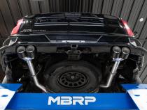 3.0 inch Cat-Back 2.5 inch Dual Split Rear Quad Carbon Fiber Tips 4.0 inch OD 19-up Silverado/Sierra 1500 Dual Out MBRP